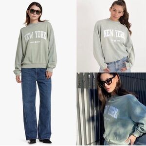 Anine Bing Sage Green New York Sweatshirt